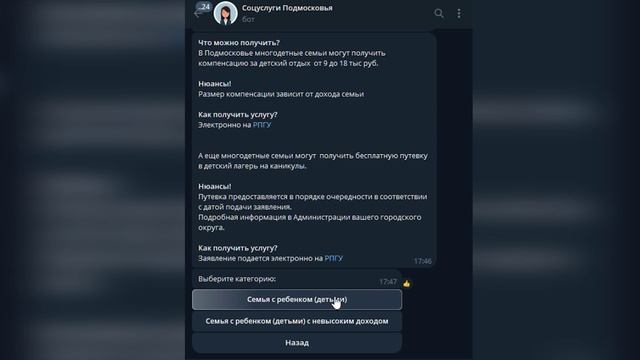 Полезный чат-бот для решения социальных вопросов 28.10.2024