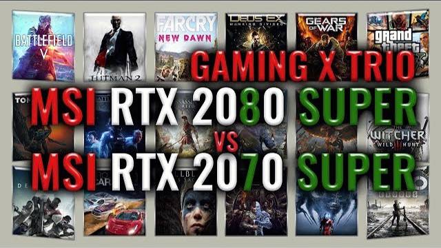 MSI RTX 2080 SUPER GAMING X TRIO vs MSI RTX 2070 SUPER Benchmarks | 59 tests