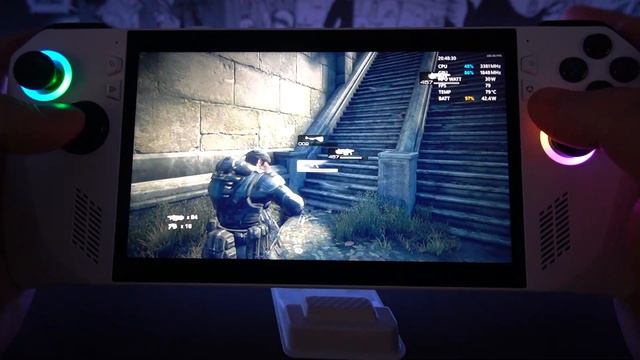 Gears of War: Ultimate Edition ASUS ROG ALLY Gameplay Performance TEST Via Xbox Gamepass Windows 11