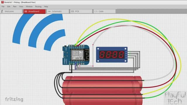 How to Build "a Defuse the Bomb" Escape Room Puzzle with Node-RED, MQTT, Arduino, ESP8266, and DMX