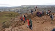 Windy view on Arthurs seat, Edinburgh, Scotland