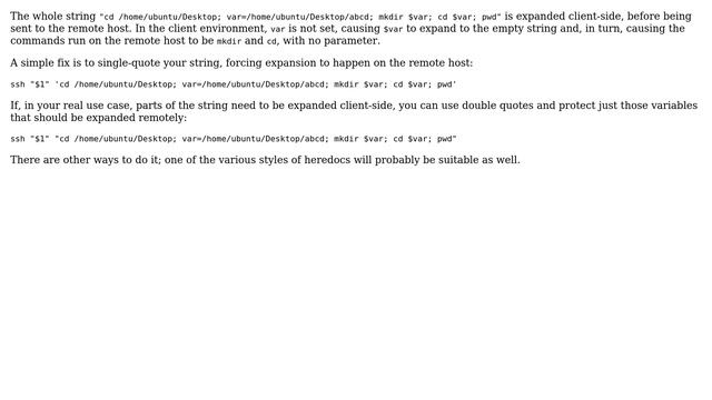 Unix & Linux: Create directory in Remote Desktop with a bash function (2 Solutions!!)