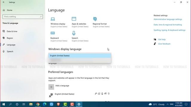 How To Change Language In Windows 10 | Display Language Settings Change On Windows 10
