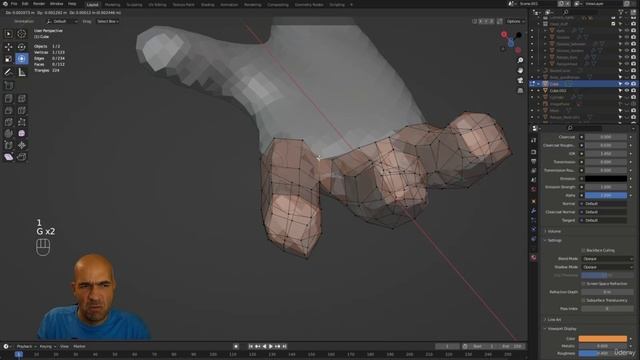 18. Manual retopo of the fingers