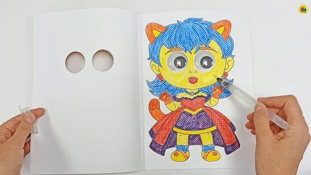 ВОДНАЯ РАСКРАСКА с глазками и кисточкой. ПРИНЦЕССЫ И ФЕИ