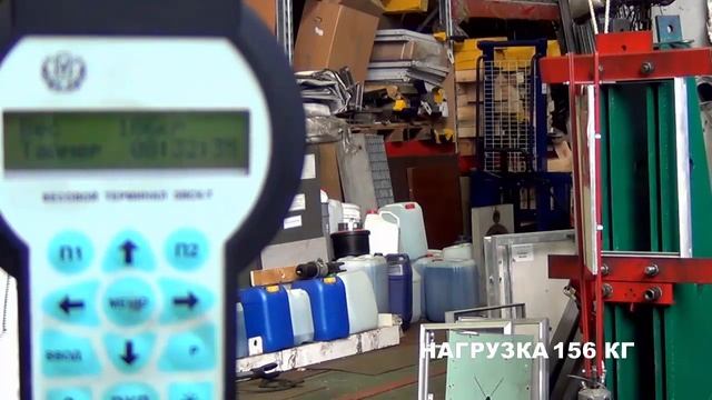 Тестирование прочности алюминиевых петель Евроформат-Р АТР.