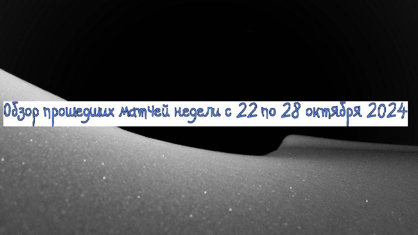 Обзор прошедших матчей с 22-28 октября 2024