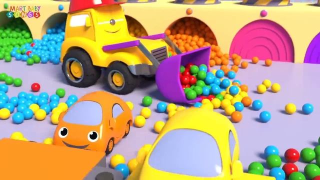 THE COLOгRS SONG - LEARN COLOURS WITH FRIENDS ON WHEELS AND LITTLE CARS