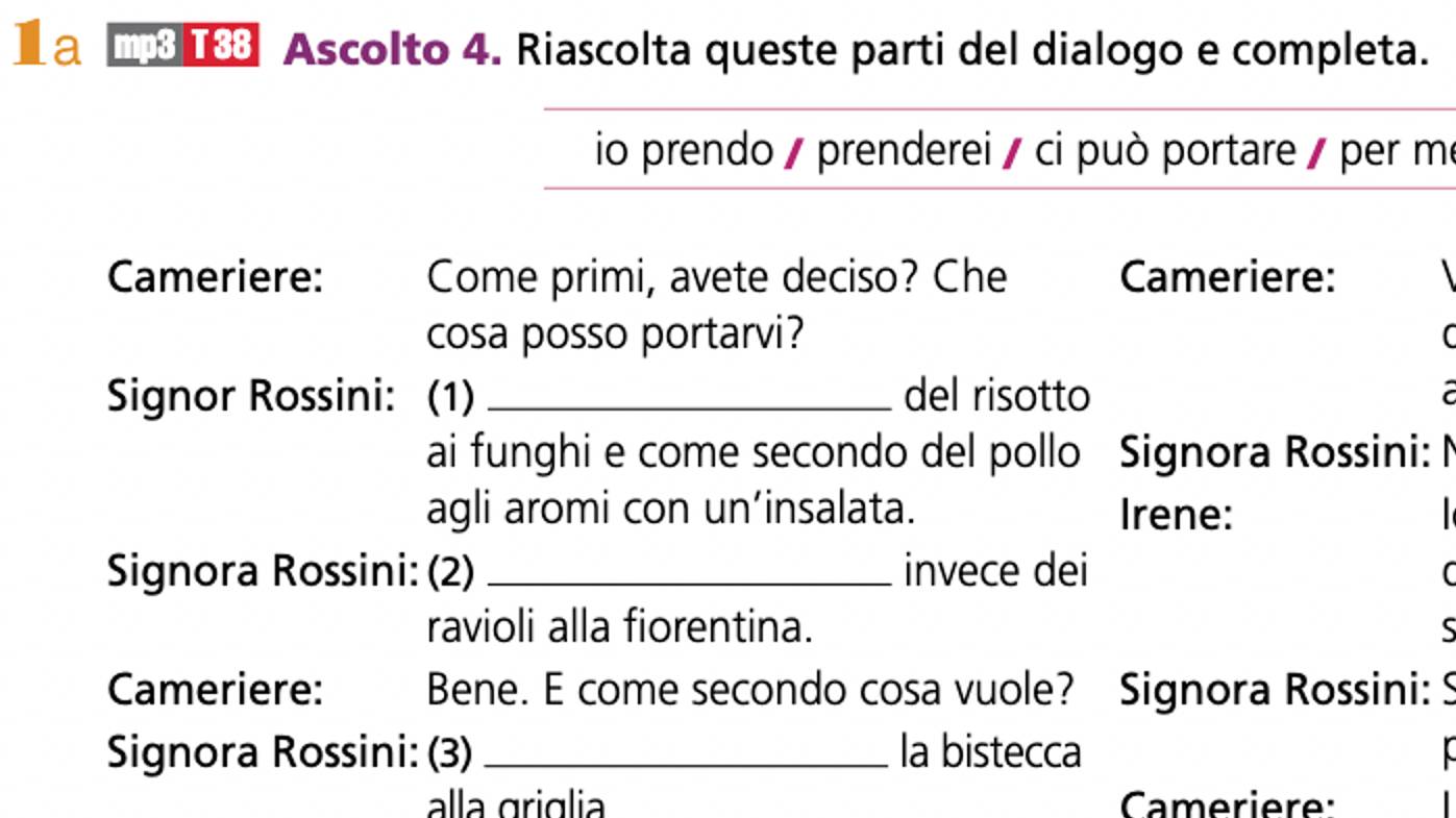 Nuovo Contatto A1 - 38 Traccia Audio ' Completare