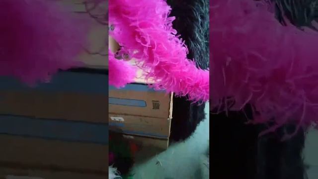 Толстые боа из перьев страуса, 5 нитей (ПЯТИНИТЕВОЕ), 2 метра, 1 шт. - Фуксия