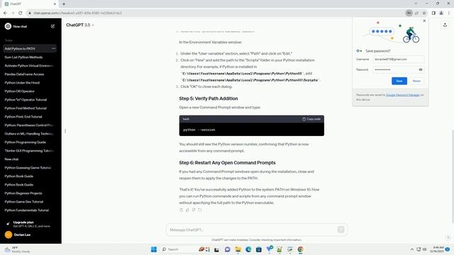 how to add python path in windows 10