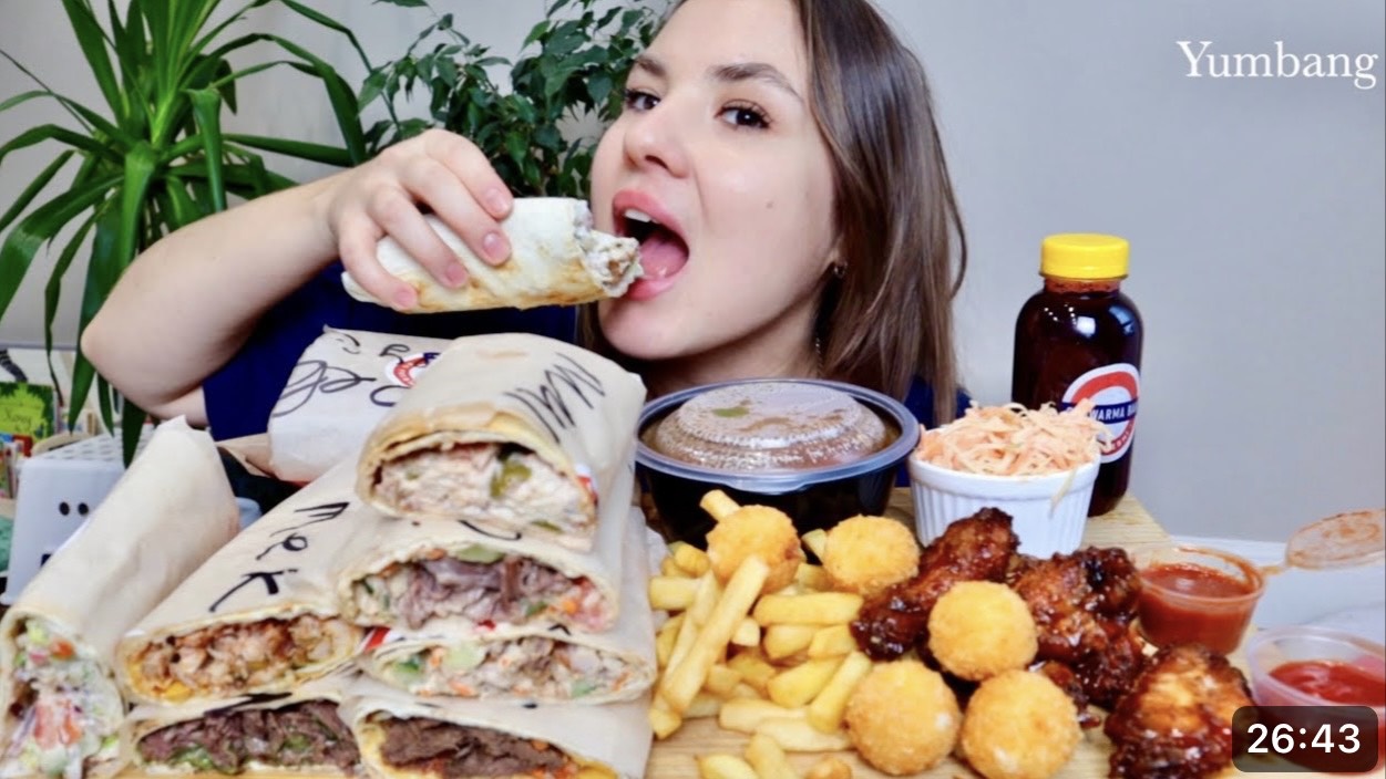 МУКБАНГ изменяет муж? ГОРА ШАУРМЫ ОТ SHAWARMA BAR mukbang kebab