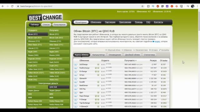как обменять биткоины  лучший обменник   Bestchange