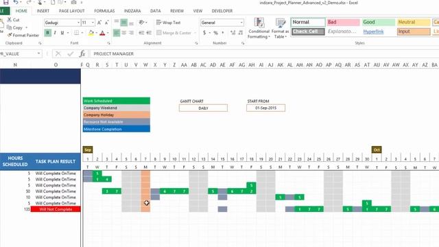 Project Planner (Advanced) - ExcelTemplate - v2 - Product Tour