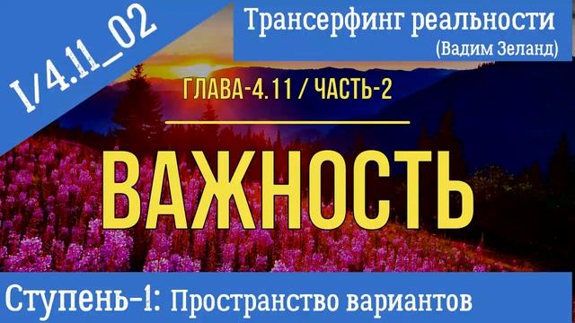 (Вадим Зеланд)Трансерфинг реальности I/4-11_02 (ступень-I, гл.11- ч.2). Важность