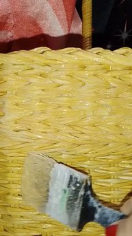 #Shorts Лакирование корзинки#плетение#корзины#хобби#загибка#ситец#верёвочка