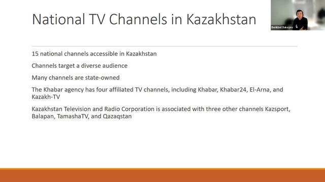 Berikbol Dukeyev THE STATE SPONSORED TELEVISION SERIES IN KAZAKHSTAN