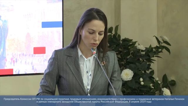 Наталья Починок в рамках пленарного заседания Общественной палаты Российской Федерации