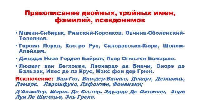 Видеолекция «Правописание фамилий, имен и отчеств. Автобиография»