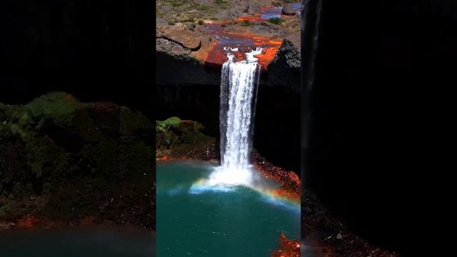 🌋Нет, это не водопад в вулкане

Просто кварцовые породы камня создают такой эффект.