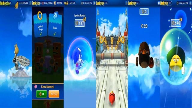 SONIC DASH Tails Nine VS SONIC VS EXCALIBUR SONIC Red BOMB Chuck from Angry Birds  Gameplay HD