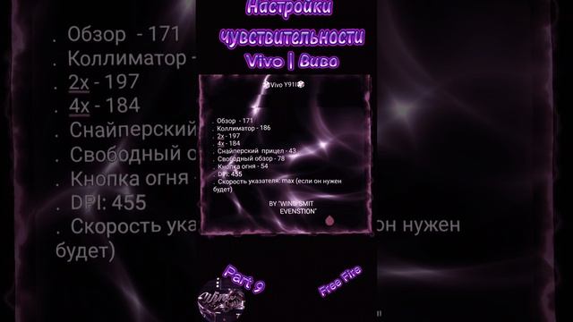 На Виво НАСТРОЙКИ ЧУВСТВИТЕЛЬНОСТИ 2024!(Part 9)| Settings Vivo Free Fire 2024|#freefire#ff#windsmit