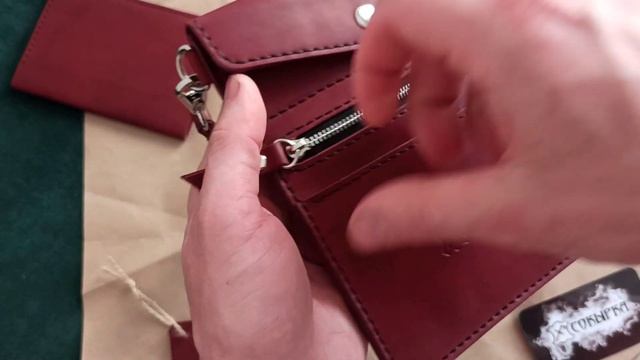 Нагрудный кошелек (Туристический) ручной работы из натуральной кожи.