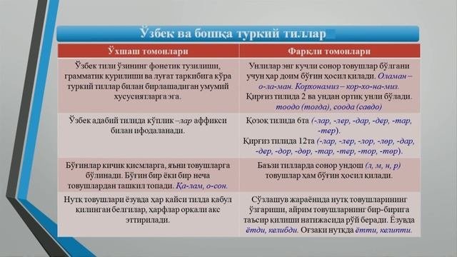 11-синф. Матн - энг йирик синтактик бирлик. Туркий тиллар. Ёзувлар тарихи.