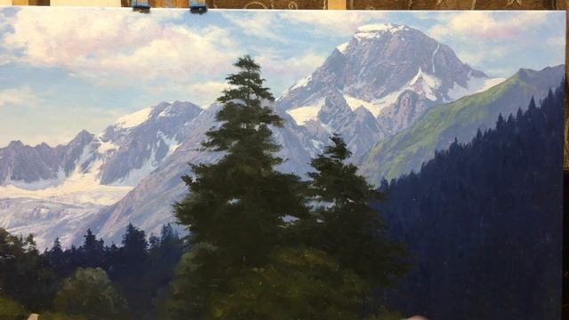 Painting oil on canvas "The road to the Sofia Waterfalls" Artist Alik Oleynik