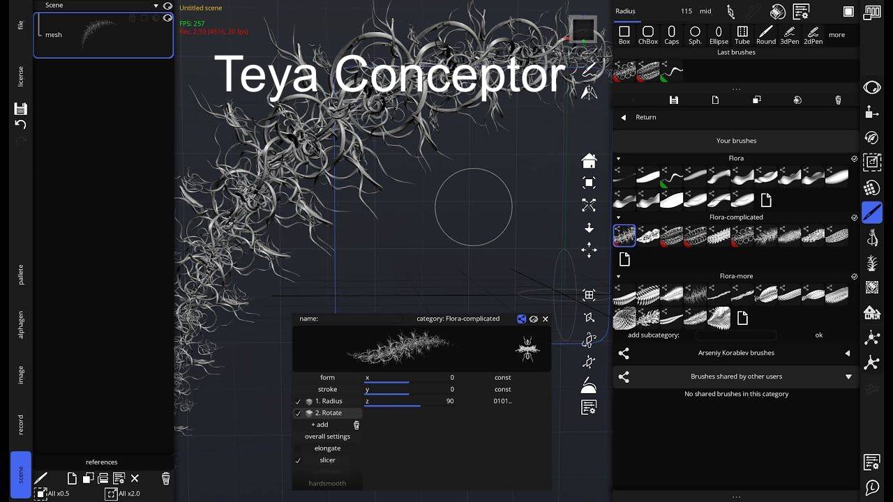 Создание кистей в Teya Conceptor: растения-4