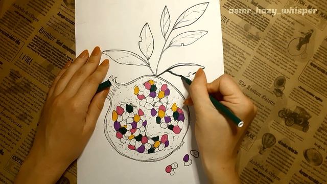 ASMRАСМР липкий шепот  Болтаем и раскрашиваем картинки   АСМР с жвачкой