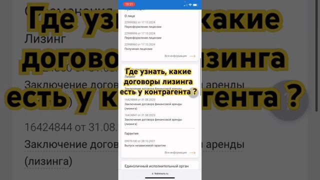 Где узнать, какие договоры лизинга есть у контрагента? #лизинг #финансы #бизнес