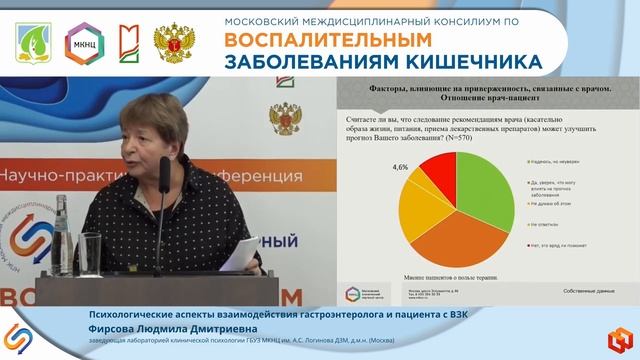 Фирсова Людмила Дмитриевна Психологические аспекты взаимодействия гастроэнтеролога и пациента с ВЗК