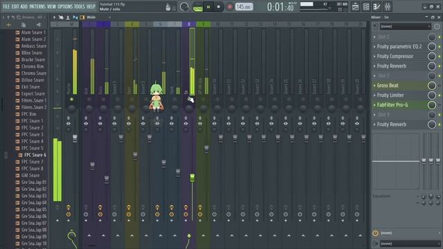 Обрезка хвостов Snare FabFilter Pro-G VS Gross Beat VS Fruity Limiter