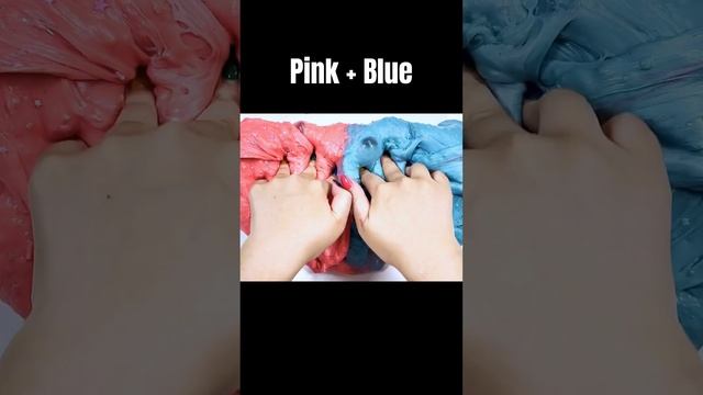 #shorts Микс слаймов - голубой и розовый! Mixing Pink + Blue