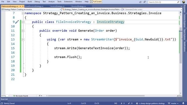 01. Behavioral
02. C# Design Patterns Strategy
02. Strategy Pattern
04. Example  Creating An Invoice