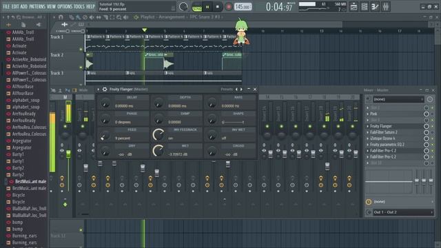 Эффект Feedback в плагинах Fruity Flanger и FabFilter Saturn 2