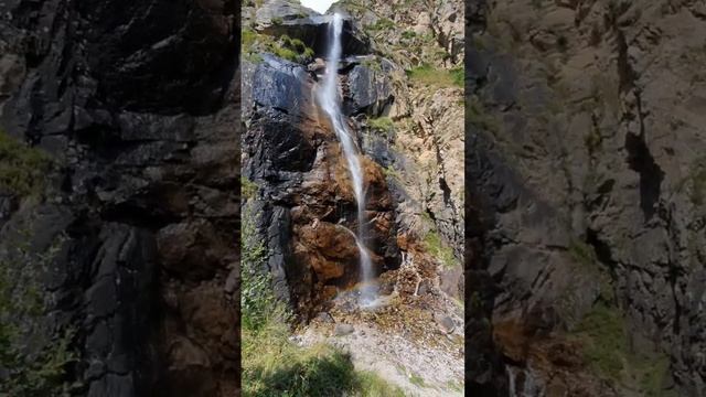 Безенги.  Водопад Жигинджи с радугой внизу. Карачаево-Черкесия,  август  2023 г.