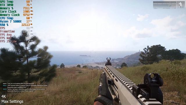 Arma 3: RTX 3090  AMD Ryzen 7 5800X  4K Max Settings Benchmark