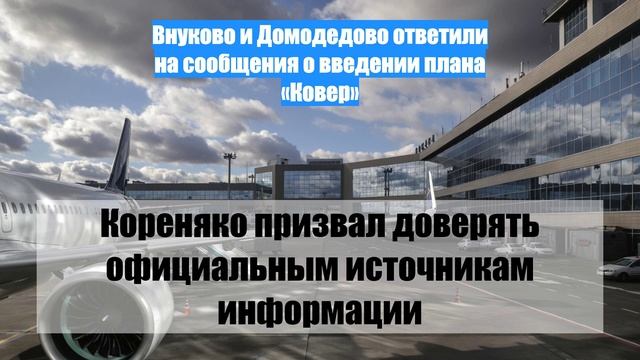 Внуково и Домодедово ответили на сообщения о введении плана «Ковер»