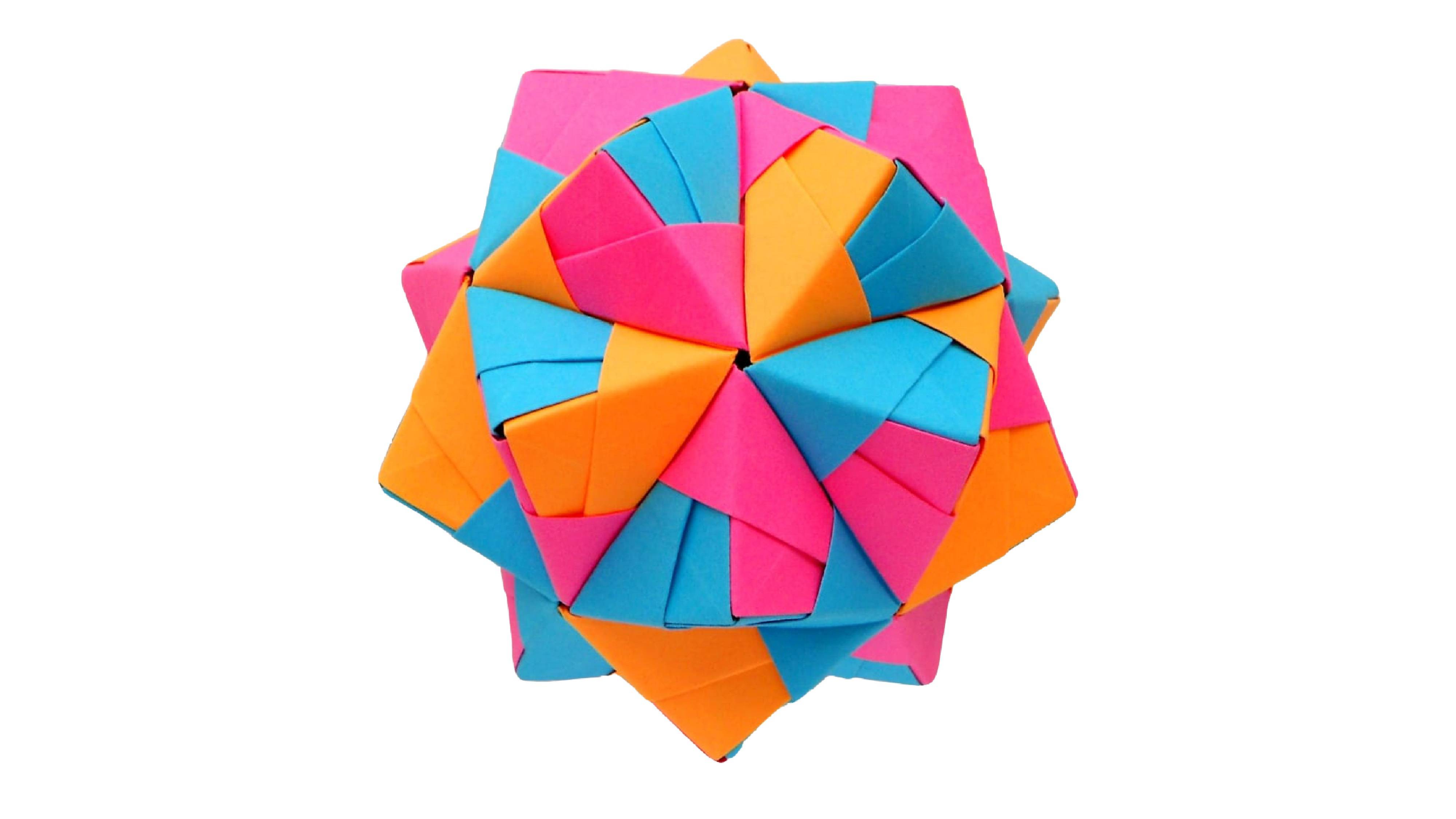 Многогранник из бумаги Оригами Икосаэдр Kusudama by Mitsunobu Sonobe