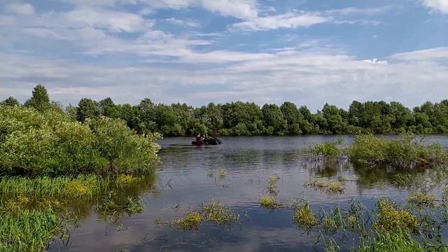 Испытания маленького лодочного мотора на вездеходе