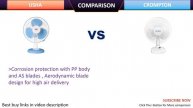 ✅ Usha Mist Air ICY 400MM 55W Table Fan Vs Crompton Wave Plus 400mm High Speed Oscillating Table Fa