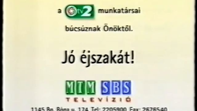 Окончание эфира (TV2 Венгрия,декабрь 1997)