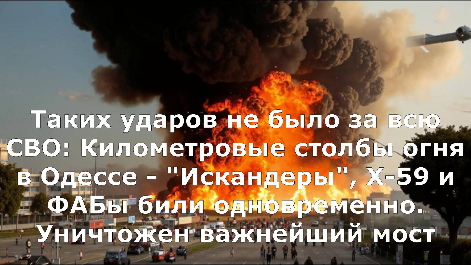 Таких ударов не было за всю СВО: Километровые столбы огня в Одессе - "Искандеры", Х-59 и ФАБы били о