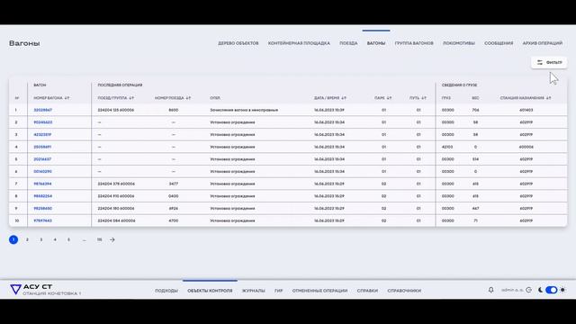 Поезда+Вагоны+Группы вагонов+Локомотивы в АСУ ПТО НП