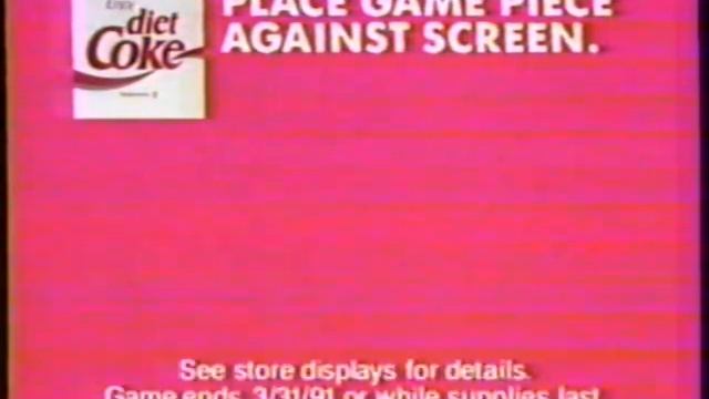 1991 Diet Coke " Leslie Nielsen- Crack the Code game" TV Commercial