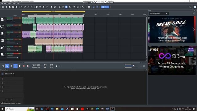 создаю музыку в Music Maker!!!