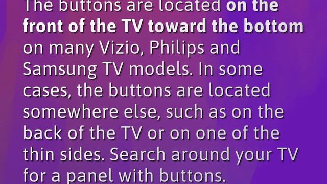 Where is menu button on Vizio TV?