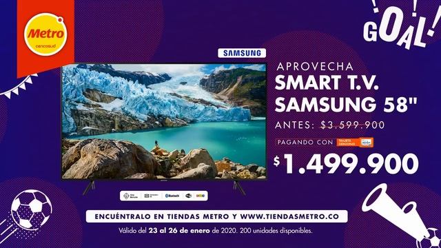 Estrena Smart TV LED UHD SAMSUNG 58" con tarjeta Cencosud $1.499.900.